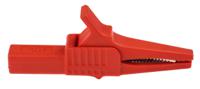 669755-22 Staubli Crocodile Clip 4 mm Connection, Brass Contact, 32A, Red