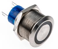 175-9710 RS PRO Illuminated Push Button Switch, Momentary, Panel Mount, 22.2mm Cutout, SPDT, Red LED, 250V ac, IP67