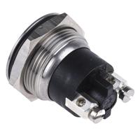 mp00373 Bulgin MP0037 Series Push Button Switch, Momentary, Panel Mount, 19.2mm Cutout, SPST, 50V ac/dc, IP68
