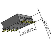 ssm-104-l-sh-tr Samtec SSM Series Right Angle Surface Mount PCB Socket, 4-Contact, 1-Row, 2.54mm Pitch, Solder Termination