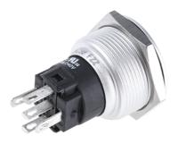 82-65511136 EAO 82 Series Illuminated Push Button Switch, Momentary, Panel Mount, 22.3mm Cutout, SPDT, Green LED, 240V, IP65, IP67