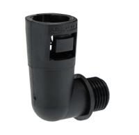 7tca296000r0361-al16m16c90bl Adaptaflex 90° Elbow, Conduit Fitting, 16mm Nominal Size, M16, Nylon 66, Black IP66 rating