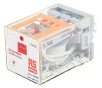 121-7836 RS PRO Plug In Power Relay, 24V ac Coil, 10A Switching Current, 3PDT
