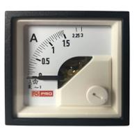 186-2417 RS PRO Analogue Panel Ammeter 3 (Input, Scale)A AC, 45mm x 45mm, 1 % Moving Iron