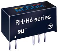 rh-0515dh6 Recom RH DC-DC Converter, ±15V dc/ ±33mA Output, ±4.5 V dc, ±5.5 V dc Input, 1W, Through Hole, +90°C Max Temp -40°C Min
