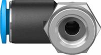 qslf-18-6-b Festo QS Series Elbow Threaded Adaptor, G 1/8 Female to Push In 6 mm, Threaded-to-Tube Connection Style, 153274