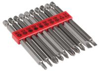 615-9186 RS PRO Driver Bit Set 10 Pieces, Phillips, Pozidriv, Slotted, Star