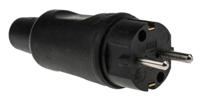 179516009 Kopp German Mains Plug, 16A Black, Cable Mount Rubber, 250 V