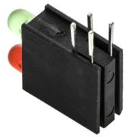 553-0212-200f Dialight 553-0212-200F, Green & Red Right Angle PCB LED Indicator, 2 LEDs, Through Hole 2.2 V