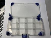 124-6590 RS PRO 12 Cell Polypropylene, Adjustable Compartment Box, 30mm x 200mm x 110mm