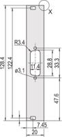 30118342 nVent SCHROFF 30118 Series Aluminium Front Panel, 128.4 x 19.98mm