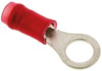 130008 TE Connectivity, PIDG Insulated Ring Terminal, M5 Stud Size, 0.25mm² to 1.6mm² Wire Size, Red