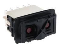 kr47cakddg APEM Illuminated DPDT, (On)-Off-(On) Rocker Switch Panel Mount