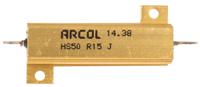 hs50-r15-j Arcol, 150mΩ 50W Wire Wound Chassis Mount Resistor HS50 R15 J ±5%