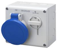5003283 Scame Switchable IP44 Industrial Interlock Socket 2P+E, Earthing Position 6h, 32A, 250 V