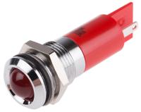 211-314 RS PRO Red Panel Mount Indicator, 110V ac, 14.5mm Mounting Hole Size, Solder Tab Termination, IP40