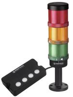 64900003 Werma KombiSIGN 72 Series Green, Red, Yellow Andon Light Kit, 3 Lights, 24 V dc, 90 → 250 V ac, Base Mount