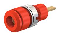 659098-22 Staubli Red Female Banana Socket, 2mm Connector, Tab Termination, 10A, 600V, Gold Plating