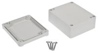 186-2253 RS PRO Grey ABS Enclosure, IP65, IK09, Grey Lid, 89.35 x 74.5 x 41mm