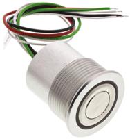 12416403 Schurter MCS 30 Series Illuminated Push Button Switch, Momentary, Panel Mount, 30mm Cutout, SPST, Red/Green LED, 48V dc