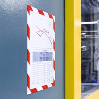 4945132 Durable MagneticDURAFRAME® MAGNETIC SECURITY Red/White A4 Metal Information Frame, 4.5mm Height, 236mm Width