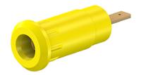 659099-24 Staubli Yellow Female Banana Socket, 2mm Connector, Press Fit Termination, 10A, 600V, Gold Plating