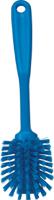 42373 Vikan Medium Bristle Blue Scrubbing Brush, 23mm bristle length, PET bristle material