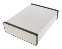 1455t2201 Hammond 1455 Series Silver Anodised Aluminium Enclosure, IP54, Silver Anodized Lid, 220 x 160 x 51.5mm