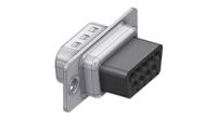 dts09px Deltron Connectors DTS09 9 Way Free Hanging D-sub Connector Plug, 2.74mm Pitch