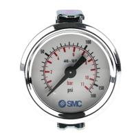 4k8-10p SMC One-Touch Fitting, Male, Threaded, Female Pressure Gauge 50 mm 10 bar