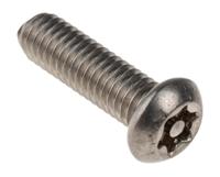 621-2710 RS PRO Plain Button Stainless Steel Tamper Proof Security Screw, M6 x 20mm