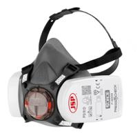 bht0a3-0l5-n00 JSP PressToCheck Series Half-Type Mask Respirator with Replacement Filters, Size Medium, Hypoallergenic