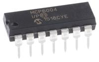mcp6004-ip Microchip, Operational Amplifier, 1 MHz, 14-Pin 6 V PDIP