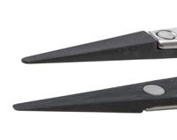 2acfsa ideal-tek 130 mm, Stainless Steel; Plastic Tipped, Flat; Rounded, ESD Tweezers