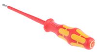 05006110001 Wera Slotted Insulated Screwdriver, 3,5 mm Tip, 100 mm Blade, VDE/1000V, 181 mm Overall