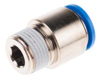 qs-38-12-i Festo QS Series Straight Threaded Adaptor, R 3/8 Male to Push In 12 mm, Threaded-to-Tube Connection Style, 153020