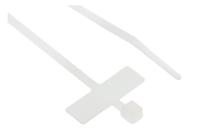 269-1865 RS PRO Cable Tie, 100mm x 2.5 mm, White Nylon, Pk-250