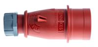 319 MENNEKES IP44 Red Cable Mount 3P + N + E Industrial Power Plug, Rated At 16A, 400 V,With Phase Inverter