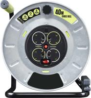 889-2501 RS PRO 40m 4 Socket Type G - British Cable Reel Open Reel, 240 V
