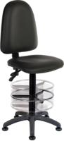 625-815 RS PRO Black Polyurethane Drafting Chair, 100kg Weight Capacity