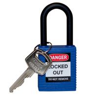 813593 Brady LOTO-6 Key Weatherproof Nylon Padlock, 6.35mm Shackle, 38.10mm Body