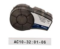 m21-500-414 Brady B-414 Black on Black on White Label Printer Tape, 3.048 m Length, 12.70 mm Width