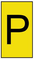 901-10669-906-4876-ye HellermannTyton Ovalgrip Slide On Cable Markers, Black on Yellow, Pre-printed "P", 1.7 → 3.7mm Cable, 901-10669