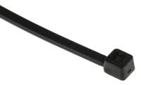 811-1577 RS PRO Cable Tie, Heat Stabilised, 100mm x 2.5 mm, Black Nylon, Pk-100
