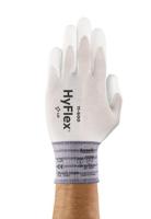 11600080 Ansell Hyflex White Nylon Nylon Work Gloves, Size 8, Polyurethane Coating