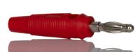 208-0252 RS PRO Red Male Banana Plug, 4 mm Connector, Screw Termination, 24A, 30V, Nickel Plating