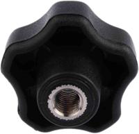 702-7677 RS PRO Black Multiple Lobes Clamping Knob, M8, Threaded Through Hole
