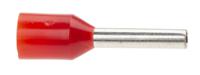 458-702 RS PRO Insulated Crimp Bootlace Ferrule, 8mm Pin Length, 1.4mm Pin Diameter, 1mm² Wire Size, Red