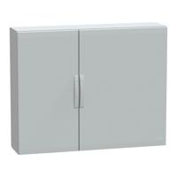 nsypla10123g Schneider Electric PanelSeT Series Fibreglass Reinforced Polyester Double-Door-Door Floor Standing Enclosure, Opaque