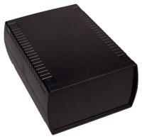 192-0758 RS PRO Black ABS Enclosure, IP53, IK06, Black Lid, 185.5 x 136 x 80mm